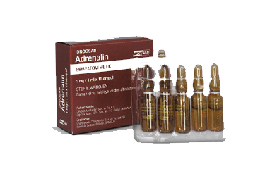 ADRENALIN 1 MG/ 1 ML ENJEKSIYONLUK COZELTI, 10 AMPUL